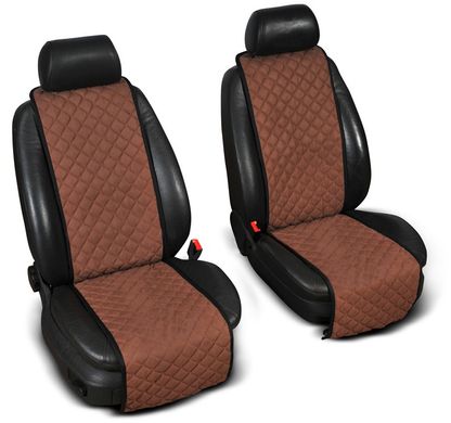 Накидки на сидіння "Еко-замша" вузькі (1+1) без лого, колір коричневий