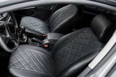 Чехлы на сиденья Toyota RAV 4 2012- экокожа, Ромб /черные 88595 Seintex (тойота рав 4)