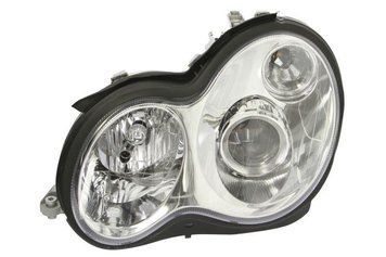 Фара передняя Mercedes-Benz C-Class W203 2000-2004, левая, xenon (D2S)/H7, прозрачная, электрическая регулировка, с моторчиком, Depo, 440-1136L-LDHEM
