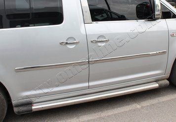 Накладки хромированные на молдинги дверей (4шт, нерж) Volkswagen Caddy Maxi 2007-, OmsaLine, 7520133