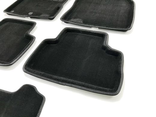 3D килимки в салон Nissan Qashqai II 2013- ворсові чорні 5шт (Японська зборка) 85870 Seintex