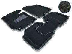 3D ворсовые коврики в салон Hyundai Elantra 5 2011- ворсовые черные 5шт 83731 Seintex текстильные (Хюндай