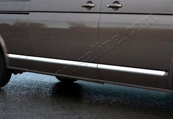 Накладки хромированные на молдинги дверей (5шт, нерж) Volkswagen T5 (короткая база) 2003-, OmsaLine, 7522131
