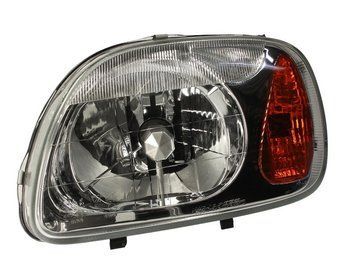 Фара передняя Nissan Micra K11 2000-2003, левая H4, с указателем поворота, электрическая регулировка, Depo, 215-1190L-LD-EM