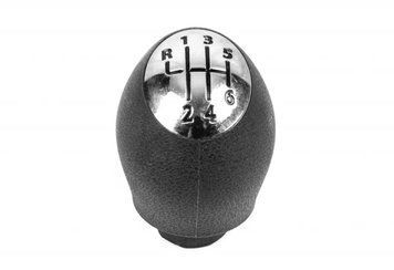 Ручка важеля КПП Renault Megane 3/Laguna/Fluence/Duster/Trafic/2007-2016, 6 передач, чорна/хром, AVTM, 6455582A