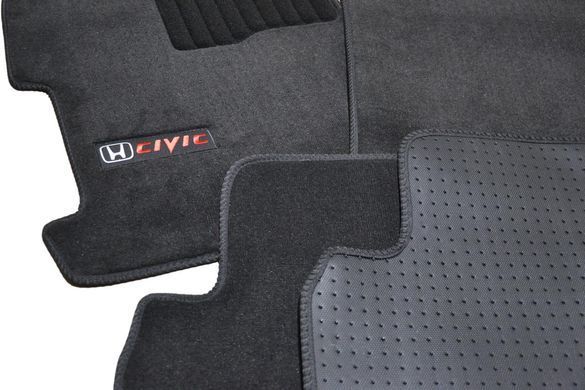 Килимки у салон (ворсові) Honda Civic SD 2006-2011, 4D, Premium, чорні, AVTM BLCLX1201