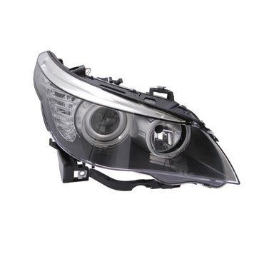 Фара передня BMW 5-Series E60 2007-2010, права H7/H7, електричне регулювання. з коректором, LED, чорне відображення, Depo, 444-1160RMLDEM2