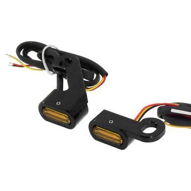 Мото покажчик повороту Mini LED Black 28x15mm для Harley Sportster XL (кт 2шт) жовте скло AVTM 113234685Y