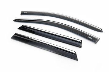 Дефлектори вікон (з хром молдингом) Nissan Qashqai 2014-2021 4шт Niken 047NS070201