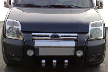 Накладки хромированные на фары (2шт) Ford Connect 2002-2013, Carmos, 6454378