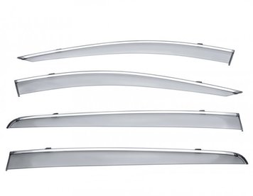 Дефлектори вікон (вітровики, з хром молдингом) Opel Mokka 2012- 047op230201 Niken