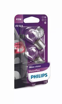 Автолампа P21W Vision Plus+60% 12V 21W BA15s (блистер 2шт)