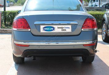 Накладки хромовані на задній бампер (3шт) Fiat Linea 2012-, OmsaLine 2526094
