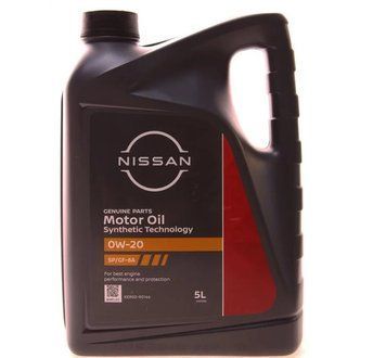 Моторное масло Nissan synt technology 0w-20 sp/gf-6a, 5л Nissan KE90090144