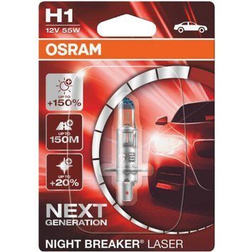 Автолампа H1 Night Breaker Laser+20% 12V 55W P14,5s (блистер 1шт)