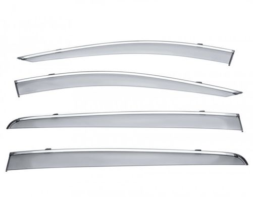 Дефлектори вікон (вітровики) Skoda Octavia A7 2013- (з хром молдингом) 047sk060201 Niken