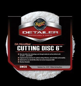 Полірувальний круг мікрофібровий Meguiars DA Microfiber Cutting Disc (білий) 6 159 мм. 2 шт. Meguiars DMC6