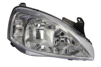 Фара передняя Opel Combo 2000-2002, правая H7/H7, с белым поворотомом, электрическая регулировка, тип Valeo, Depo, 442-1125R-LD-EM