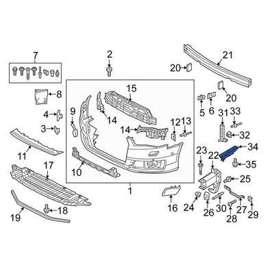 Кріплення переднього бампера Audi A6 С7 2011-2014, праве, AVTM, 4G0807284, 181214932