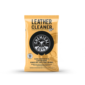 Серветки Chemical Guys Leather Cleaner Car Cleaning Wipes for Leather, Vinyl, and faux Leather (50 Wipes) Chemical Guys PMWSPI20850