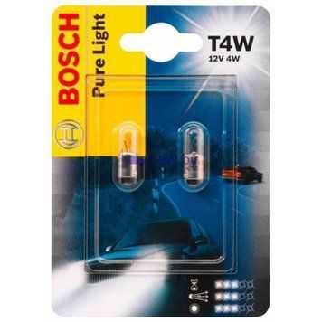 Автолампа T4W Pure Light 12V 4W BA9s (блистер 2шт)