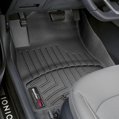 Килимки у салон Hyundai Ioniq 2017-, з бортом, передні, чорні, Weathertech 4411151