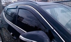 Дефлектори вікон Hyundai Santa Fe 2012- з хром молдингом HY38-M HIC