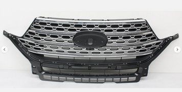 Решетка радиатора Ford Explorer 2019-, черная, с хромированным молдингом, AVTM, 182854991