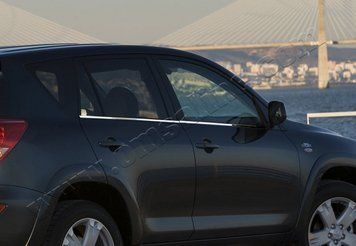 Накладки хромированные на стекла (нижние) (4шт) Toyota Rav4 2006-2012, OmsaLine, 7005141