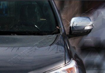 Накладки хромированные на зеркала (2шт) Toyota Prado 150 2010-, OmsaLine, 7013111