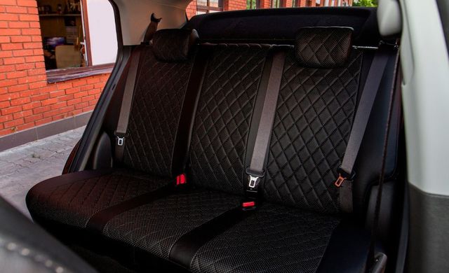 Чехлы на сиденья Mazda CX-5 II 2017- экокожа, Ромб /черные 89005 Seintex (Мазда сх 5)