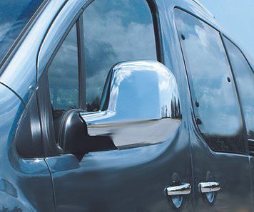 Накладки хромированные на зеркала (2шт, пластик) Citroen Berlingo/Peugeot Parthner 2008-2012, Carmos, 6454542