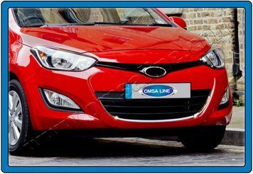 Накладка хромована на решітку радіатора (U-type) Hyundai i20 FL 5D 2012-, OmsaLine 3217082