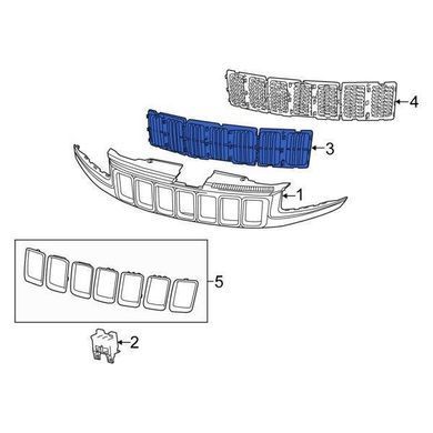 Решетка радиатора Jeep Grand Cherokee 2013-2016, полоски, AVTM, 183809993