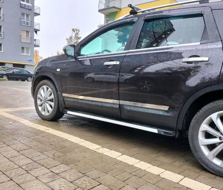 Накладки хромированные на молдинги дверей (4шт, нерж) Nissan Qashqai 2007-2014, Carmos, 64560722
