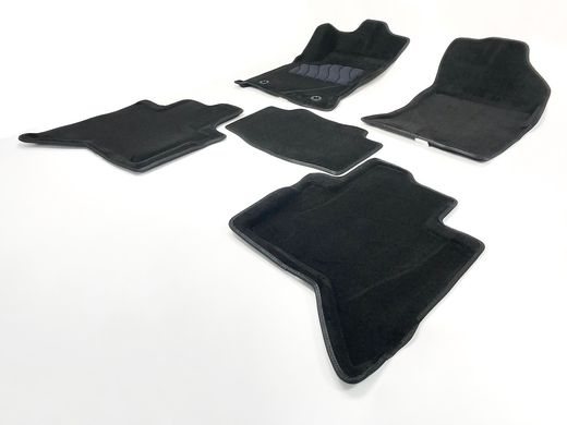 3D килимки в салон Тойота Hilux 2015- ворсові чорні 5шт 88366 Seintex
