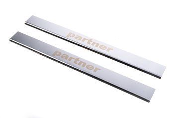 Накладки хромовані на дверні пороги (2шт) Peugeot Partner 1996-2008, Carmos 6450176