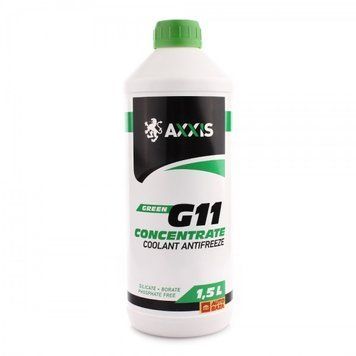 Антифриз-концентрат AXXIS GREEN G11, зелений, 1,5л AXXIS 48021106367