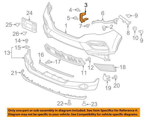 Крепление переднего бампера Honda Pilot 2015-, правое, внутреннее, AVTM, 71155TG7A00, 183042934