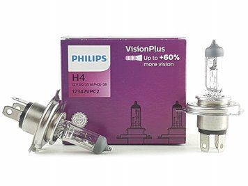 Автолампа H4 Vision Plus+60% 12V 60/55W P43t-38 (кт 2шт)