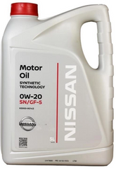 Моторное масло Nissan Motor Oil 0W-20, 5л Nissan KE90090143