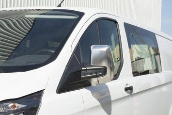 Накладки хромовані на дзеркала (2шт, сірий матовий пластик) Ford Custom 2013-, OmsaLine 2624111S