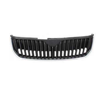 Решетка радиатора Skoda Superb (3T) 2009-2013, черная, с хромированной рамкой, AVTM, 186400990