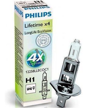 Автолампа H1 LongLife EcoVision 12V 55W P14,5s (блистер 1шт)
