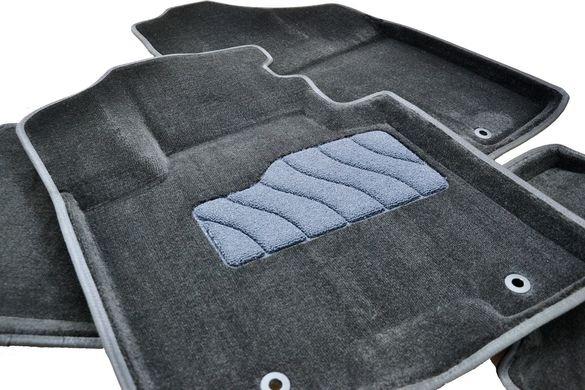 3D килимки в салон Hyundai Tucson 2015- ворсові чорні 5шт 87314 Seintex