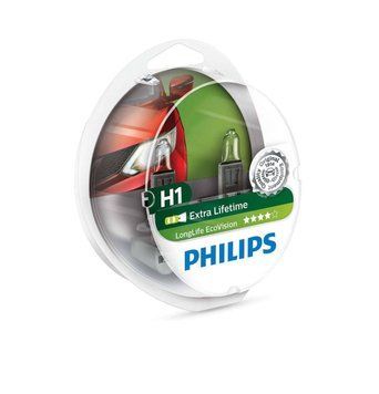 Автолампа H1 LongLife EcoVision 12V 55W P14,5s (кт 2шт)