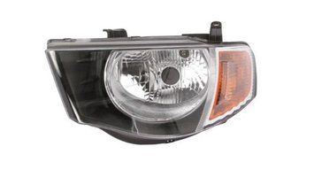 Фара передня Mitsubishi L200 2005-2015 ліва, механічне регулювання, без ламп, жовтий поворот, подвійна кабіна (H4/P21W/W5W) Depo 2141180LLDE