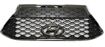 Решетка радиатора Hyundai Kona 2017-, темно-серый глянец, с хромированным молдингом, AVTM, 183268991