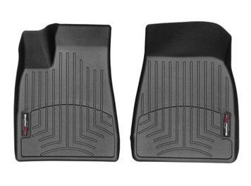 Коврики в салон Tesla Model X 2017-, с бортом, передние, черные, Weathertech 448691
