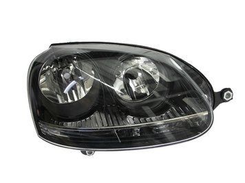 Фара передняя Volkswagen Golf 5 2004-2008, правая H7/H7, GTI, электрическая регулировка, черная рамка, Depo, 441-1171R-LDEM2
